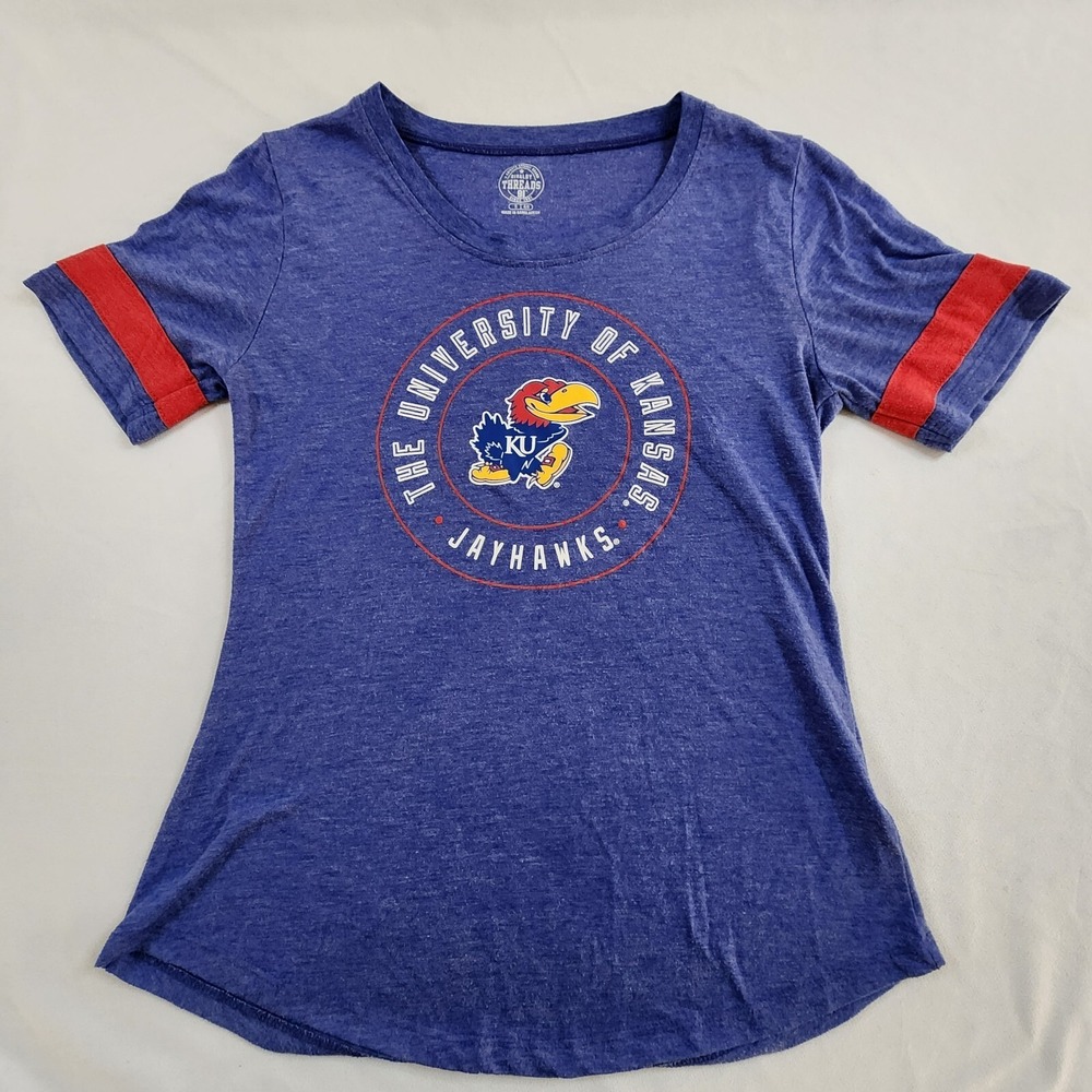 Kansas Jayhawks Rivalry Threads Short Sleeve Blue T-Shirt Women's‎ S